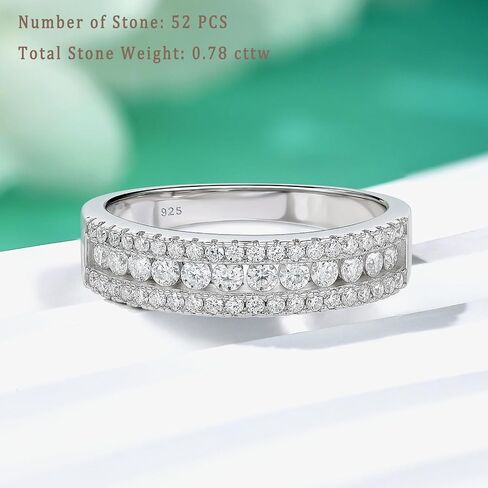 Curved Moissanite Wedding Band for Women D Color VVS1 Eternity Engagement 925 Sterling Silver Rings Size 5-10 in Kuwait