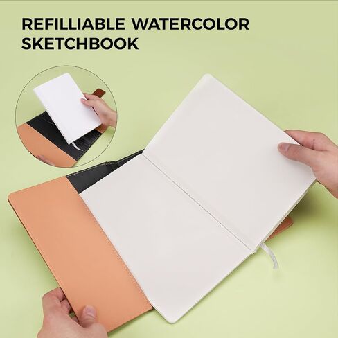 Watercolor Sketchbook,8.2 x 5.5 inch,20 Sheets Hot Press 100% Cotton 300 GSM 140lb,A5 Watercolor Paper for Art Painting, Drawing, Mixed Media in Kuwait