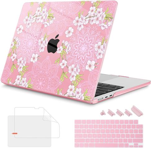 Mektron for 2024-2022 MacBook Air 13.6 inch Case M3 M2，Model A3113 A2681 with Liquid Retina Display Touch ID，Printed Bright Hard Shell Cover for MacBook Air 13.6"，Pink Bows C245 in Saudi Arabia