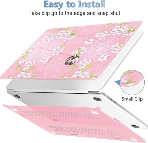 Mektron for 2024-2022 MacBook Air 13.6 inch Case M3 M2，Model A3113 A2681 with Liquid Retina Display Touch ID，Printed Bright Hard Shell Cover for MacBook Air 13.6"，Pink Bows C245 in Saudi Arabia
