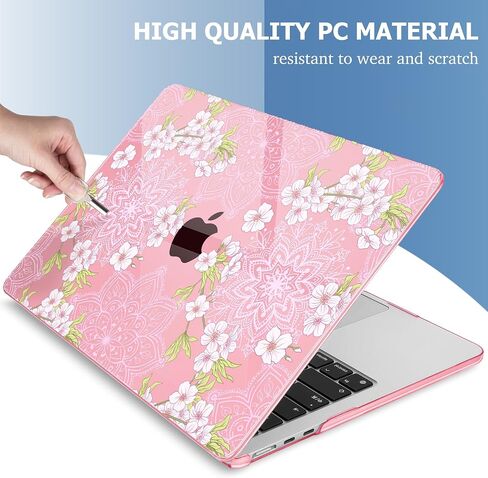 Mektron for 2024-2022 MacBook Air 13.6 inch Case M3 M2，Model A3113 A2681 with Liquid Retina Display Touch ID，Printed Bright Hard Shell Cover for MacBook Air 13.6"，Pink Bows C245 in Saudi Arabia