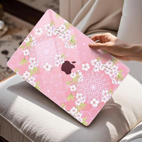 Mektron for 2024-2022 MacBook Air 13.6 inch Case M3 M2，Model A3113 A2681 with Liquid Retina Display Touch ID，Printed Bright Hard Shell Cover for MacBook Air 13.6"，Pink Bows C245 in Saudi Arabia