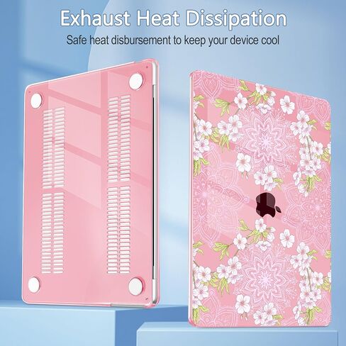 Mektron for 2024-2022 MacBook Air 13.6 inch Case M3 M2，Model A3113 A2681 with Liquid Retina Display Touch ID，Printed Bright Hard Shell Cover for MacBook Air 13.6"，Pink Bows C245 in Saudi Arabia
