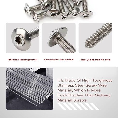 10PCS Fairing Bolt Kit for BMW M5*14/14.5/16/ 17.5/20 Motorbike Fairing Screws Universal Fits for S1000R S1000RR S1000XR R1200GS LC ADV R1250GS R1200RT R1250 F750GS F850GS F900R (Chrome, M5 x 12) in Kuwait