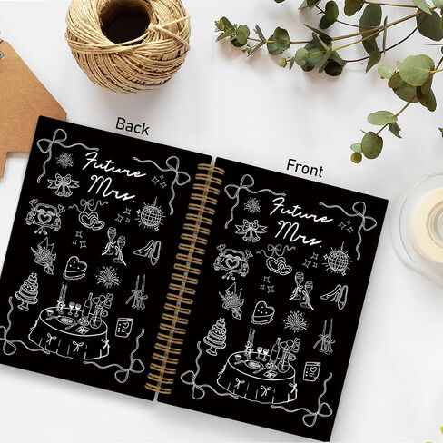 QLMX Wedding Spiral Notebook, Wedding Engagement Journal Notebook, Coquette Future Mrs Notebooks, Blue Engagement Bride Office Supplies Gifts for Women, 5.5x8.3 Inch in Saudi Arabia