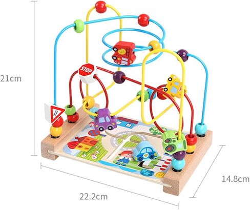 Wooden Bead Maze Toys Wooden Colorful Roller Coaster Math Early Shape, Developmental for New Year Gift for Kids Boy Girl Gift, sea in Kuwait