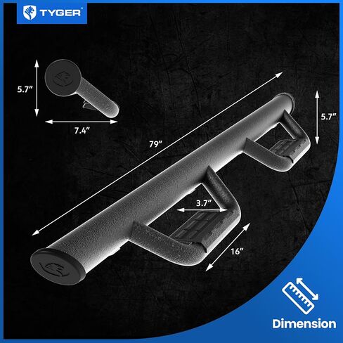 Tyger Auto Tyger Access Running Boards Compatible with 2019-2025 Chevy Silverado GMC Sierra 1500; 2020-2025 2500 3500HD | Crew Cab | TG-AS2C24001 | Textured Black Drop Step Rail in Saudi Arabia