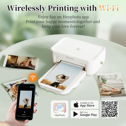 HPRT CP4100 4x6 Photo Photo Printer -طابعة صورة الهاتف المحفزة + 20 ورقة ، الهاتف المحمول ، Wi -Fi ، تسامي الصبغة الممتازة (300 نقطة في البوصة) للمطبوعات المنزلية المؤيدة للجودة -تطبيق التحرير الإبداعي in Saudi Arabia