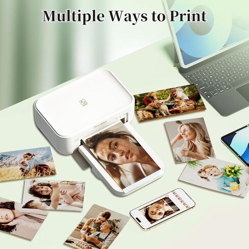 HPRT CP4100 4x6 Photo Photo Printer -طابعة صورة الهاتف المحفزة + 20 ورقة ، الهاتف المحمول ، Wi -Fi ، تسامي الصبغة الممتازة (300 نقطة في البوصة) للمطبوعات المنزلية المؤيدة للجودة -تطبيق التحرير الإبداعي in Saudi Arabia