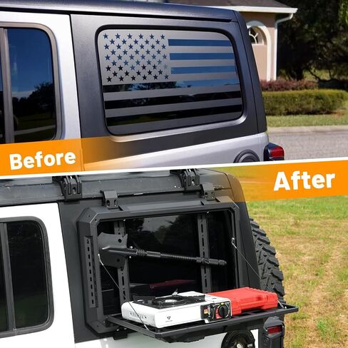 Rear Window Ladder for 2018-2025 Jeep Wrangler JL JLU 2 Door 4 Door Luggage Ladder Rack Multifunctional Flank Kit in Saudi Arabia