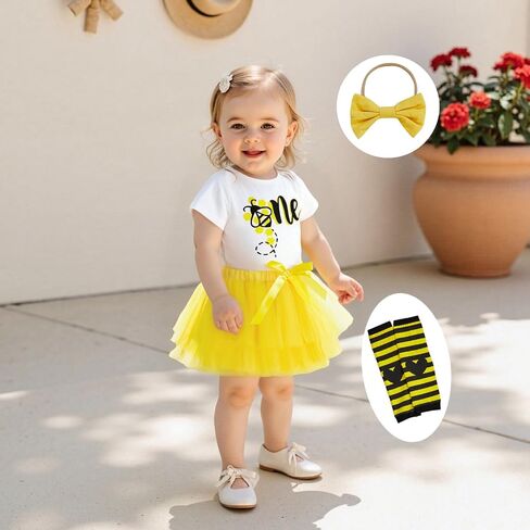 BeQeuewll Baby Girl Birthday Outfit Sweet One Ice Cream Letter Print Romper+Tulle Tutu Skirt+Headband 3Pcs 1st birthday dress in Saudi Arabia
