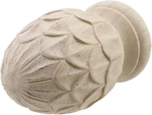 Hevstil الزخرفية الخشبية النهائية 2 عبوة (3.54 "x2.2") - قبعات نهاية الستار الريفية - غير مكتم in Kuwait