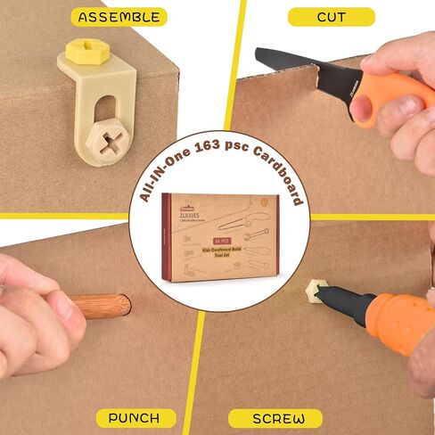 Cardboard Construction Tool Kit -Educational Toys for at-Home Play + Classroom Learning | Reusable Cardboard Tools for Kids in Saudi Arabia