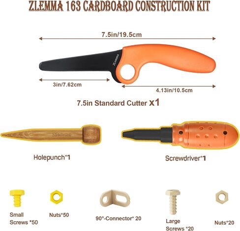 Cardboard Construction Tool Kit -Educational Toys for at-Home Play + Classroom Learning | Reusable Cardboard Tools for Kids in Saudi Arabia