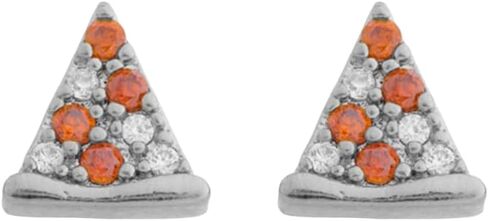Dainty Pizza Small Stud Earrings for Women 18k Gold Plated Sparkly Red Cubic Zirconia Funny Cute Food Triangle Cheese Lovely Tiny Mini Cartilage Earring Valentine's Day Birthday Jewelry Gifts Daughter BFF in Saudi Arabia