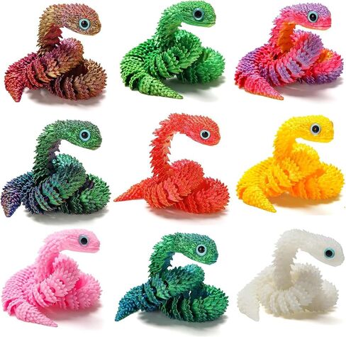DGRYJK 4Pcs 3D Printed Snake,12in Flexible 3D Printed Animal Snake,3D Printed Snake Stuff,Christmas Fidget Toys Gifts Halloween Decorations Indoor Outdoor in Saudi Arabia