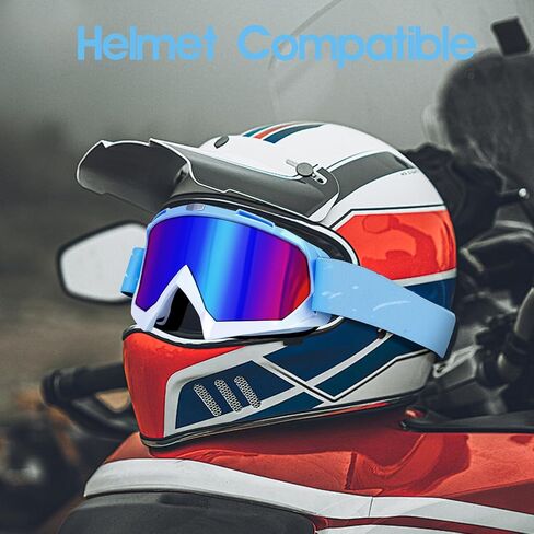 Motorcycle Goggles, Dirt Bike ATV Riding Off-Road Ski Goggles UV Anti-Fog Windproof Dustproof for Men & Women in Saudi Arabia