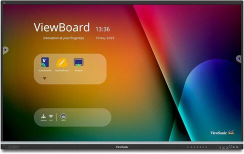 ViewSonic IFP7551 75 بوصة 4K لوحات ذكية تفاعلية مع برامج تعليمية متكاملة ، Android 14 ، Google Edla ، لمسات 50 نقطة ، ميكروفون مدمج ، HDMI ، VGA ، محور USB ، ومدخلات USB C in Saudi Arabia