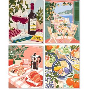 MAXBYE Diamond Painting Kits for Adults, White Gold Blue Flowers Diamond Art Kits for Beginner, DIY 5D Full Drill Diamond Dots Crystal Art and Craft Kits for Home Wall Decoration 12x16inch in Kuwait