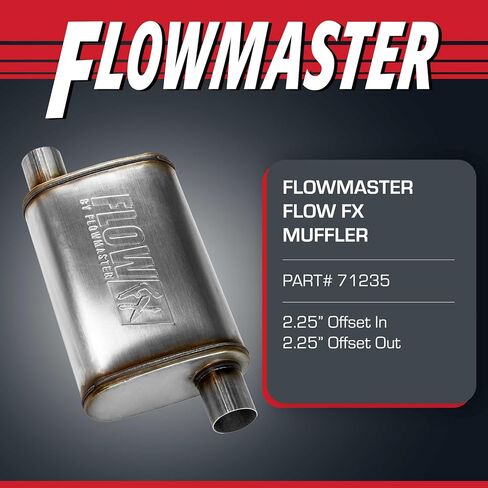 Flowmaster 71235 Flowfx Muffler 2.25 "إزاحة مدخل إزاحة منفذ - الصوت المعتدل 409 الفولاذ المقاوم للصدأ in Kuwait