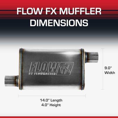 Flowmaster 71235 Flowfx Muffler 2.25 "إزاحة مدخل إزاحة منفذ - الصوت المعتدل 409 الفولاذ المقاوم للصدأ in Kuwait
