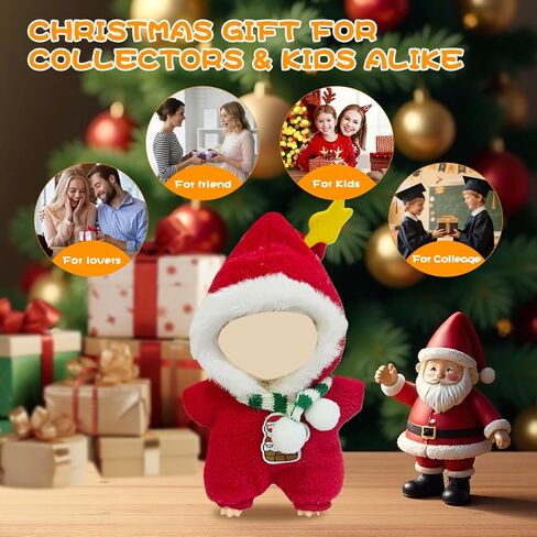 17cm Doll Clothes 5 Sets, Hat & Overalls Dress Up Outfit Compatible for Labubu 17cm 15cm Accessories, No Doll Included in Kuwait