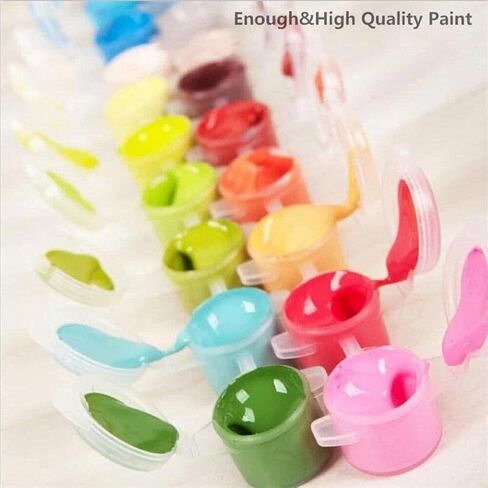 4 Pack Paint by Number for Adults, Easy Flowers Paint by Numbers Kits for Beginners with Paints Brushes, DIY Flowers Acrylic Paint Set Arts and Crafts for Home Decor 8×8 Inch in Kuwait