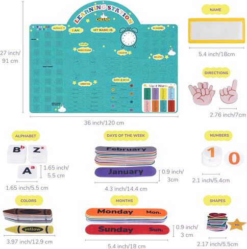 CHEFAN Farm Animals Felt Story Board Set, 3.9 Ft 99 Pcs Preschool Farmhouse Barnyard Theme Flannel Board Storytelling Early Learning, Interactive Wall Hanging Play Set for Toddlers Kids Children in Saudi Arabia