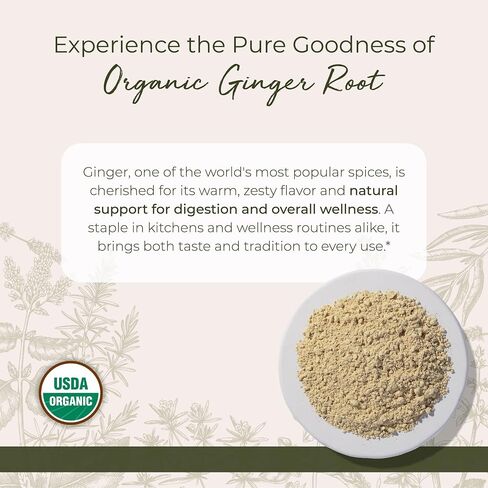 Starwest Botanicals Organic Ginger Root Powder - Ground Ginger Herb for Tea, Baking, & Cooking, Natural Herbal Spice, Supports Digestion, Certified Kosher, Non-GMO - Bulk 1 lb Bag in Saudi Arabia