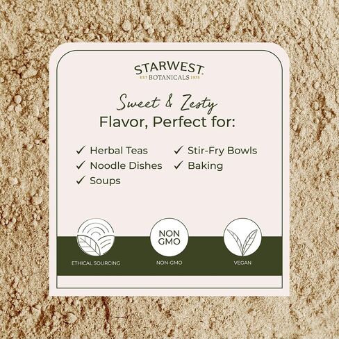 Starwest Botanicals Organic Ginger Root Powder - Ground Ginger Herb for Tea, Baking, & Cooking, Natural Herbal Spice, Supports Digestion, Certified Kosher, Non-GMO - Bulk 1 lb Bag in Saudi Arabia