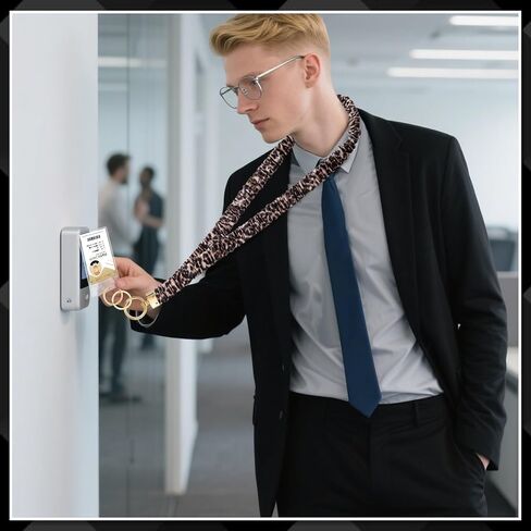 Scrunchie Teacher Lanyards لشارات الهوية ، حبل اللطيف للرقبة للمفاتيح الأشرطة المسدود القابلة للسحب مع حامل البطاقة للنساء ، الأسود in Kuwait