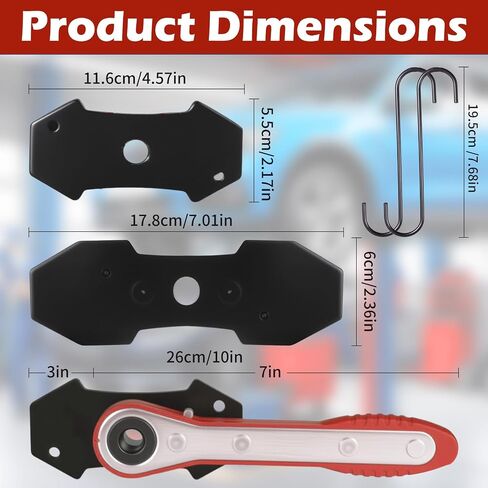 Brake Caliper Compression Tool, Caliper Piston Compressor Tool with 2PCS Extra Large Steel Plates & 360° Swing Ratchet for Disc Brake Repair on Cars and Trucks in Saudi Arabia