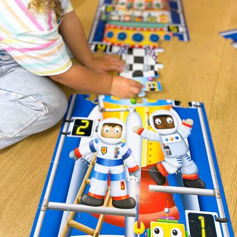 رحلة التعلم الألغاز الطويلة والطويلة - ABC كاتربيلر - 51 قطعة، لغز العلوم والتكنولوجيا والهندسة والرياضيات لمرحلة ما قبل المدرسة بطول 5 أقدام - هدايا تعليمية للأولاد والبنات من سن 3 سنوات فما فوق (434536) in Kuwait