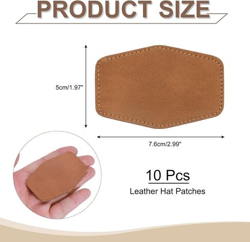 Meccanixity 30 pcs بقعة جلدية فارغة ، والليزر نقش الحديد على سداسي سداسي جلدي ريفي لا يتجزأ من القبعات ، 2.99x1.97inch in Saudi Arabia