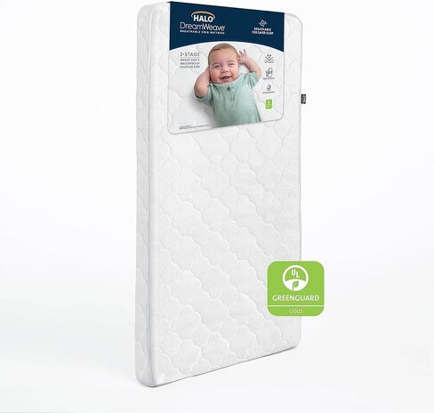 Halo Essential Crib & Toddler Mattress-تنفس ، مقاوم للماء ، غطاء قابل للغسل الماكينة-JPMA & Oeko-Tex معتمد-الحجم القياسي (52 "× 28" × 4.5 ")-دعم الشركة ، جوهر الرغوة-الأعمار 0-4 in Kuwait