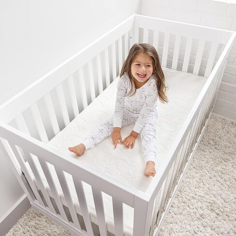 Halo Essential Crib & Toddler Mattress-تنفس ، مقاوم للماء ، غطاء قابل للغسل الماكينة-JPMA & Oeko-Tex معتمد-الحجم القياسي (52 "× 28" × 4.5 ")-دعم الشركة ، جوهر الرغوة-الأعمار 0-4 in Kuwait
