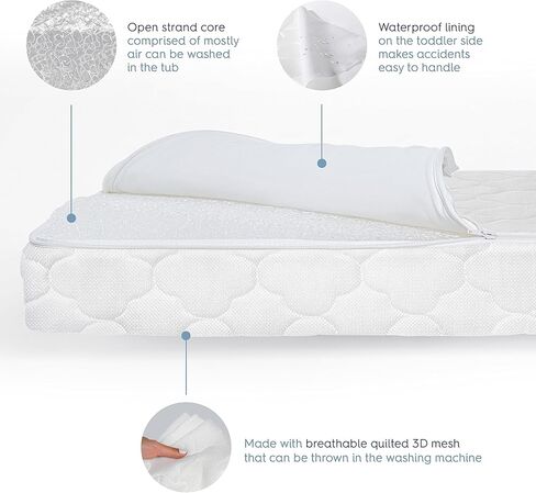 Halo Essential Crib & Toddler Mattress-تنفس ، مقاوم للماء ، غطاء قابل للغسل الماكينة-JPMA & Oeko-Tex معتمد-الحجم القياسي (52 "× 28" × 4.5 ")-دعم الشركة ، جوهر الرغوة-الأعمار 0-4 in Kuwait
