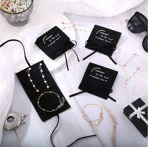 24 Pcs 8 Sets Bridesmaids Gift Pearl Jewelry Set Pearl Bracelet & Earrings, Jewelry Pouch with Bow Tie I Couldn't Tie the Knot Without You Wedding Bride Shower Gifts in Saudi Arabia