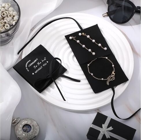 24 Pcs 8 Sets Bridesmaids Gift Pearl Jewelry Set Pearl Bracelet & Earrings, Jewelry Pouch with Bow Tie I Couldn't Tie the Knot Without You Wedding Bride Shower Gifts in Saudi Arabia