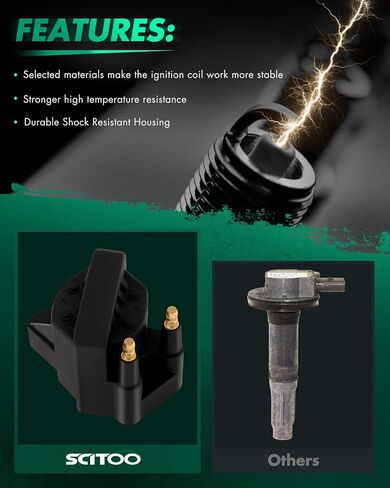 SCITOO Ignition Coil Coils & Iridium Spark Plugs fit for 2006-2008 for Infiniti M35 V6 3.5L, 2003-2008 for Infiniti FX35 V6 3.5L UF350 4 ignition coils for 4 iridium Spark Plugs in Saudi Arabia