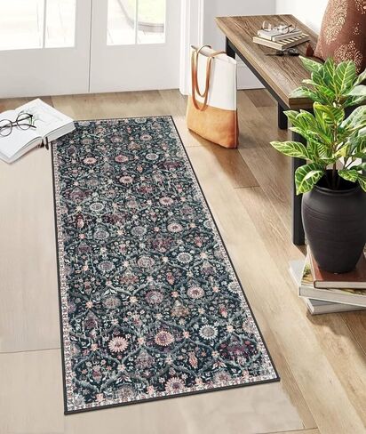 Lahome Moroccan Trellis Washable Area Rugs 5x7, 5x7 Area Rugs for Living Room Bedroom, Indoor Non-Slip Large Oriental Accent Throw Carpet for Kitchen Entryway Bathroom Office, Cream/Multi in Saudi Arabia