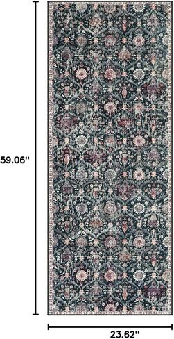 Lahome Moroccan Trellis Washable Area Rugs 5x7, 5x7 Area Rugs for Living Room Bedroom, Indoor Non-Slip Large Oriental Accent Throw Carpet for Kitchen Entryway Bathroom Office, Cream/Multi in Saudi Arabia