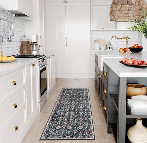 Lahome Moroccan Trellis Washable Area Rugs 5x7, 5x7 Area Rugs for Living Room Bedroom, Indoor Non-Slip Large Oriental Accent Throw Carpet for Kitchen Entryway Bathroom Office, Cream/Multi in Saudi Arabia