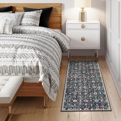 Lahome Moroccan Trellis Washable Area Rugs 5x7, 5x7 Area Rugs for Living Room Bedroom, Indoor Non-Slip Large Oriental Accent Throw Carpet for Kitchen Entryway Bathroom Office, Cream/Multi in Saudi Arabia