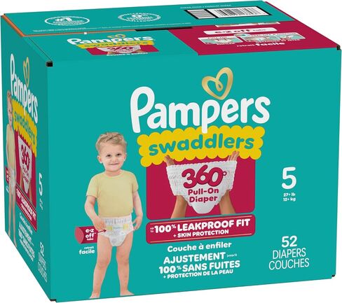 Pampers Diapers - Cruisers 360 - Size 5 ، 17 Count ، Babyproof تصل إلى 100 ٪ من حفاضات السحب على التسرب (قد تختلف العبوة) in Kuwait