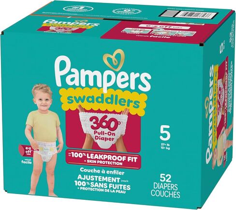 Pampers Diapers - Cruisers 360 - Size 5 ، 17 Count ، Babyproof تصل إلى 100 ٪ من حفاضات السحب على التسرب (قد تختلف العبوة) in Kuwait