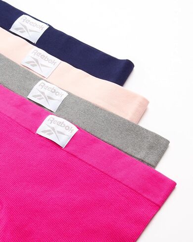 Reebok Women's Boy Shorts Underwear - 4 Pack Ribbed and Cut Out Boyshorts Panties - Seamless Underwear for Women (S-XL) in Saudi Arabia