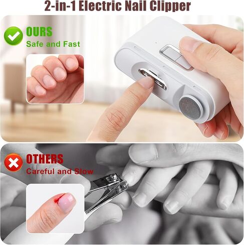 Clipper الأظافر الكهربائية ، تلطيخ الأظافر الأظافر 2 IN-1 ، تلقائي مسمار المقص 2 السرعة أظافر الكليبرز ملف الأظافر مع الضوء ， البرتقالي in Saudi Arabia