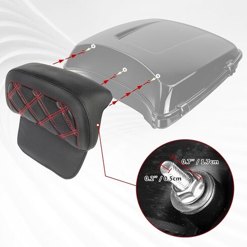 Motorcycle Rear Passenger Chopped Tour Pack Backrest Pad For Harley Road King Street Glide Electra Glide 2014-2024 Accessories(Diamond Black Stitches) in Saudi Arabia