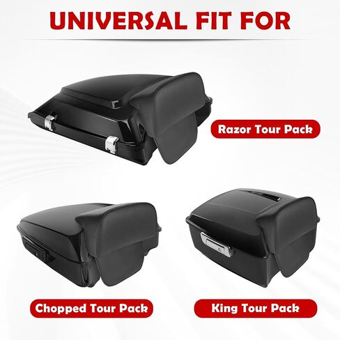 Motorcycle Rear Passenger Chopped Tour Pack Backrest Pad For Harley Road King Street Glide Electra Glide 2014-2024 Accessories(Diamond Black Stitches) in Saudi Arabia
